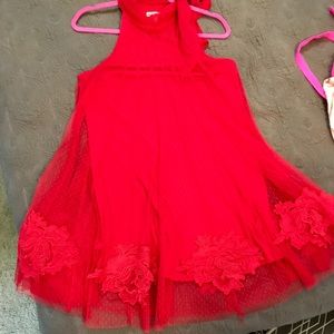 Red boutique lacy dress